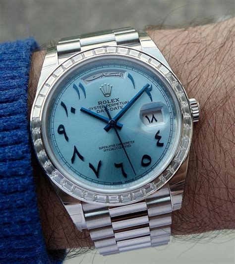 rolex day date arabic numbers